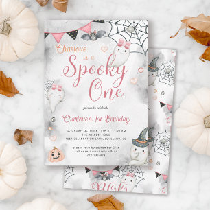 Invitation Éffrayant One Girls Halloween 1er anniversaire