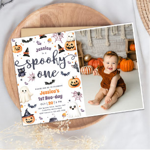 Invitation Éffrayant One mignonne Halloween Ghost 1er Anniver