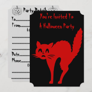 Invitation éffrayant sang rouge chat plaisir halloween