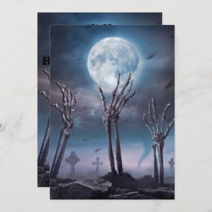Invitation Éffrayant Skeleton Undead Halloween Party Invit
