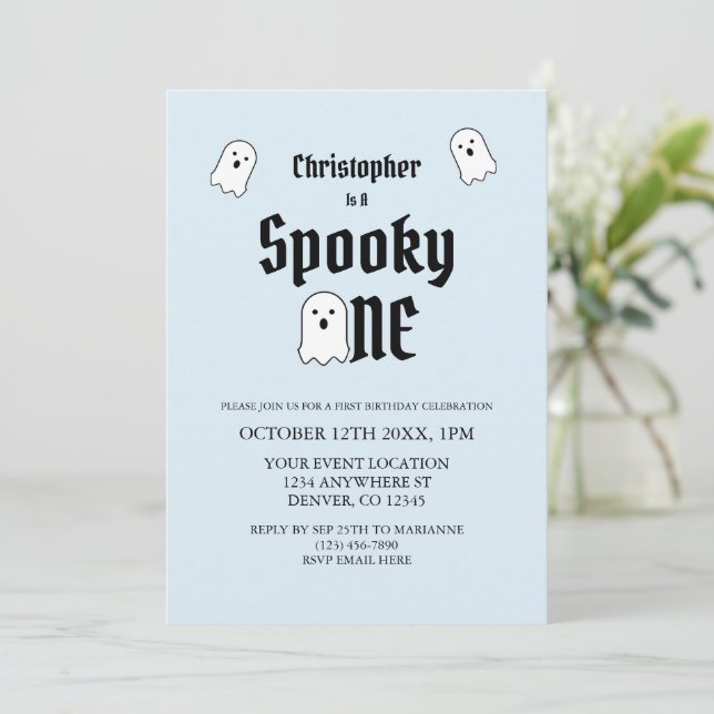 Invitation Éffrayant un 1er anniversaire (Debout devant)