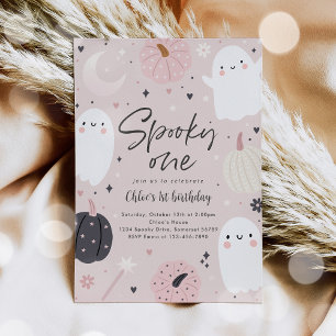 Invitation Éffrayant Un Boho Halloween Ghost 1er Anniversaire