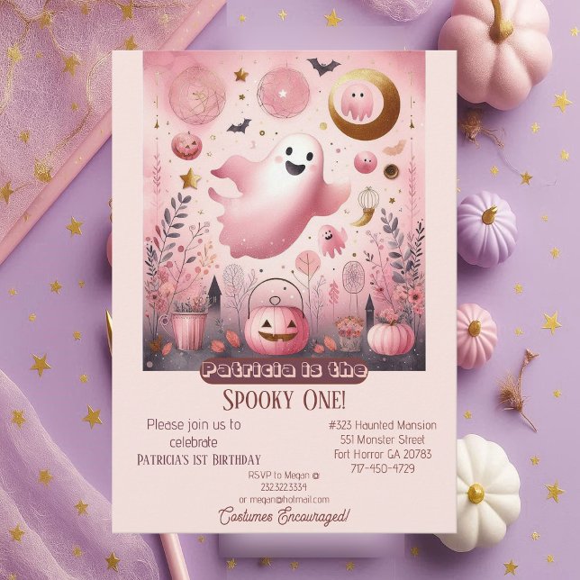Invitation Éffrayant Un Boo Crew Friendly Ghost Ghouls Annive (Spooky One Boo Crew Friendly Ghost Ghouls Birthday Invitation)