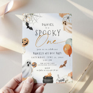 Invitation Éffrayant Un Fantôme 1er Anniversaire Halloween