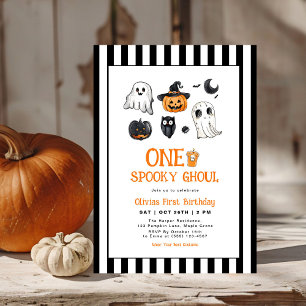 Invitation Éffrayant Un Ghoul Halloween Premier anniversaire