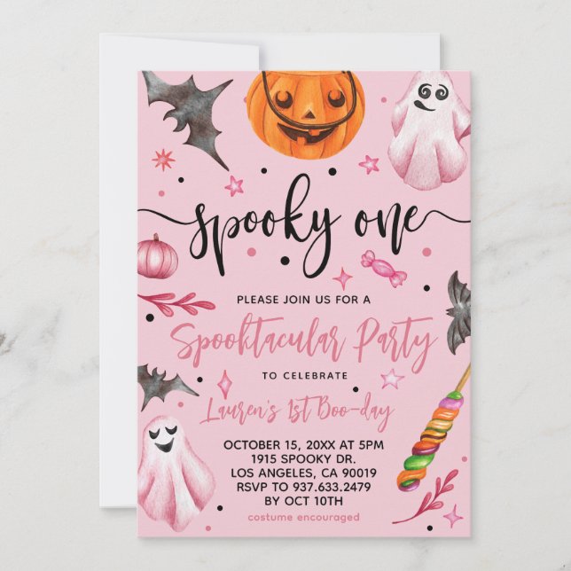 Invitation Éffrayant Un Halloween 1er Anniversaire (Devant)