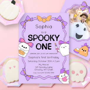 Invitation Éffrayant Un Halloween 1er Anniversaire Photo Invi