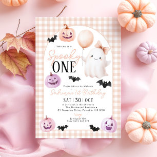 Invitation Éffrayant Un Halloween Ghost Orange 1er Anniversai
