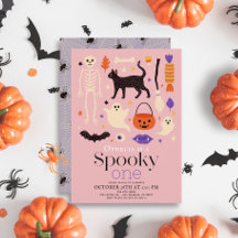 Éffrayant Un Halloween Motifs Rose 1er Anniversair