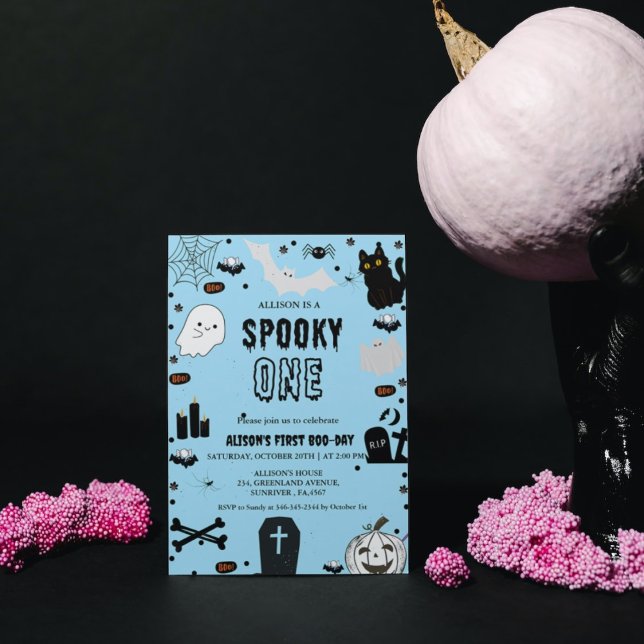 Invitation Éffrayant Une Halloween Fille Fille 1er anniversai (Créateur téléchargé)