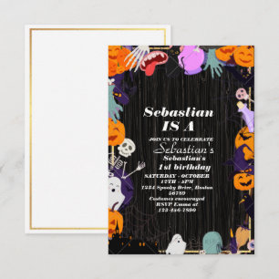 Invitation Éffrayant Une Mignonne Halloween Ghost 1ère fête d
