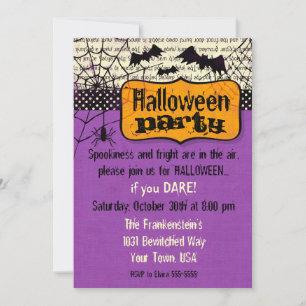 Invitation éffrayante de Halloween de battes