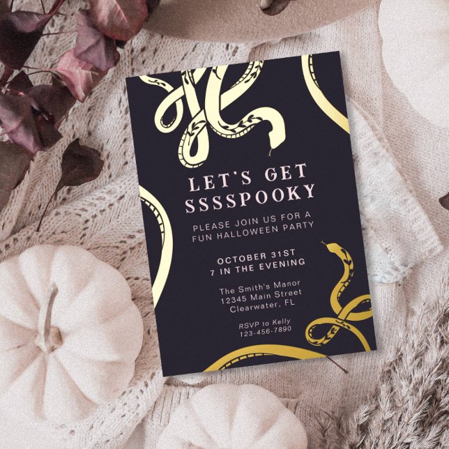 Invitation Éffrayante de serpent Halloween Foil (Créateur téléchargé)