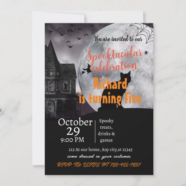 Invitation éffrayante envoûtante halloween BIRTHDAYInvitation (Devant)