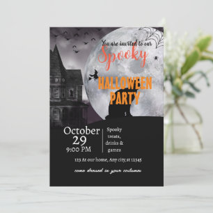 Invitation éffrayante envoûtée à thème halloween