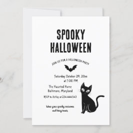 Invitation Éffrayante Halloween Chat Witch