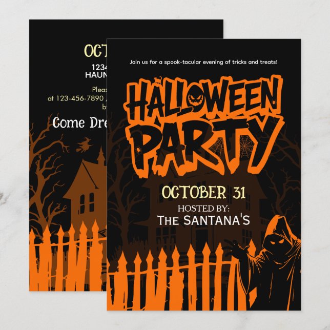 Invitation éffrayante Halloween Party Flyer (Devant / Derrière)