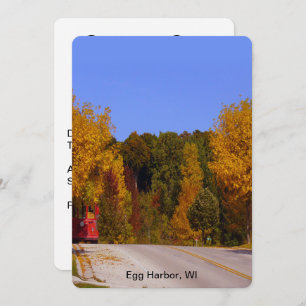 Invitation Egg Harbour, WI automne saison avec chariot