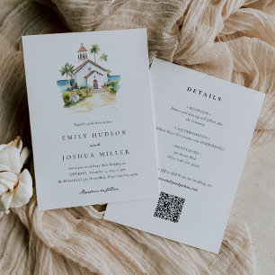 Invitation Église catholique Tropical Tout en un mariage