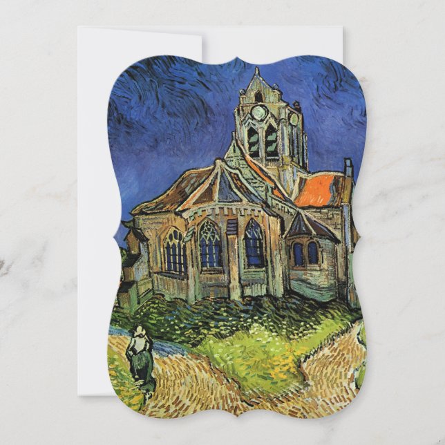 Invitation Eglise d'Auvers par Vincent van Gogh Mariage (Devant)