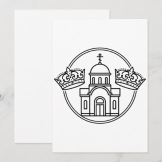Invitation Église orthodoxe grecque avec deux couronnes de ma