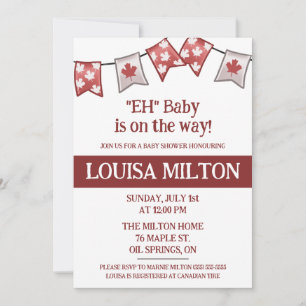 Invitation "Eh" Baby est en route ! Baby shower fête du Canad
