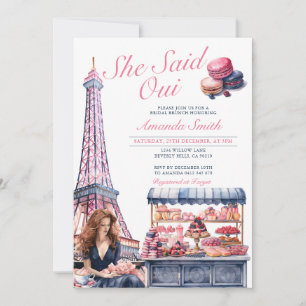 Invitation Eiffel dit Oui Fête des mariées Café Patisserie