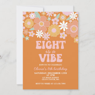 Invitation Eight est une ambiance Groovy Rétro Floral 8e anni