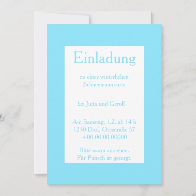 Invitation Einladung Winterparty Eis und Schnee (Dos)