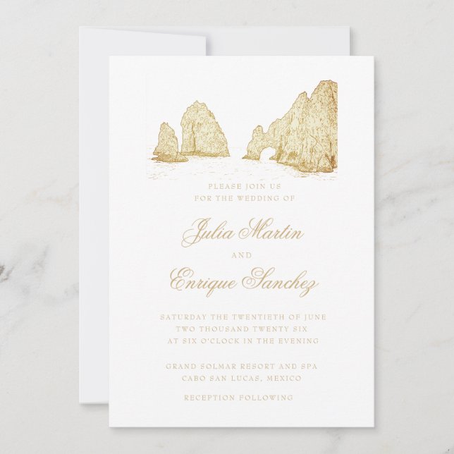 Invitation El Arco Cabo San Lucas Destination Wedding (Devant)