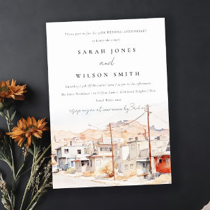 Invitation El Paso Texas City Scape Mariage Anniversaire
