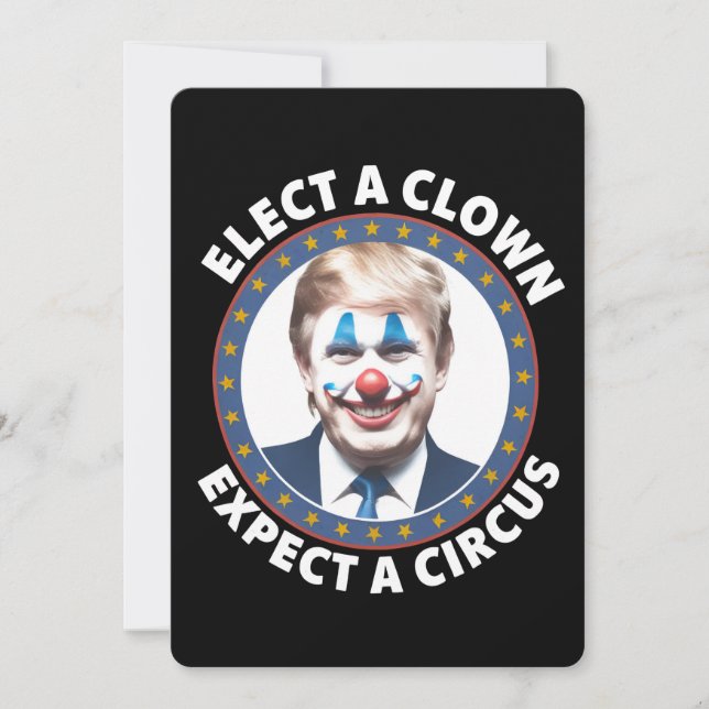 Invitation Électez Un Clown Attendez-Vous À Un Cirque Politiq (Devant)