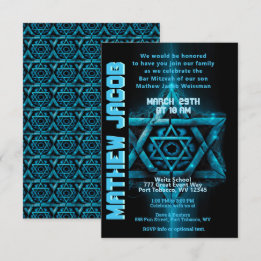 Invitation Electric Blue et Bar Mitzvah