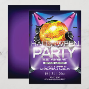 Invitation Électronique Neon Effet Halloween Party