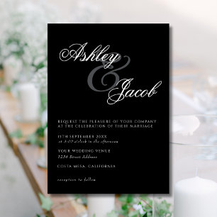 Invitation Elegan noir & blanc Elegan minimaliste Mariage dan