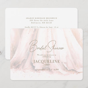 Invitation Elegance Blush Mariage robe Fête des mariées