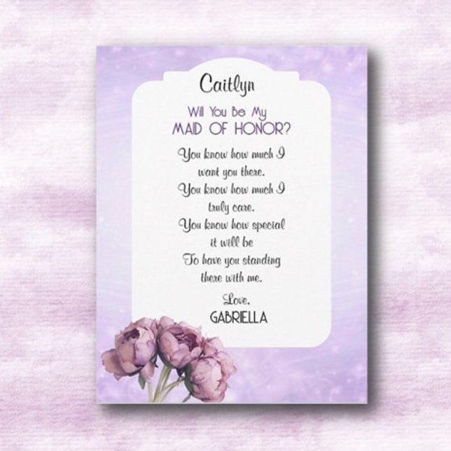 Invitation Élégance BOHO ! Seras-tu ma demoiselle d'honneur c (Créateur téléchargé)