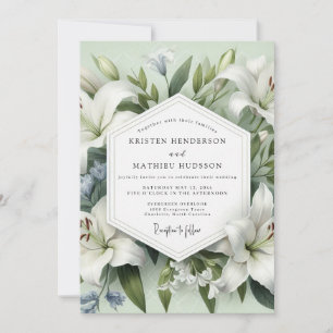 Invitation Élégance Botanique Mariage Lily Blanc