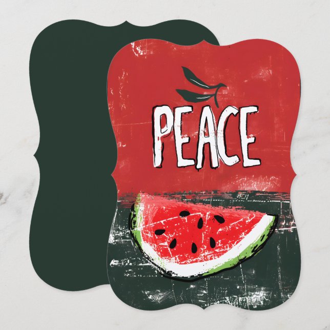 Invitation Élégance cubiste infusée de Graffiti Peace Spirit (Devant / Derrière)