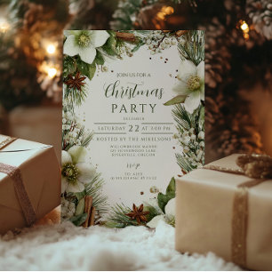 Invitation Élégance de la verdure des pins de Noël