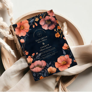 Invitation Élégance de mariage floral gothique