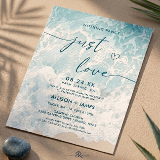 Invitation Élégance de Plage Bleue Océan Estival