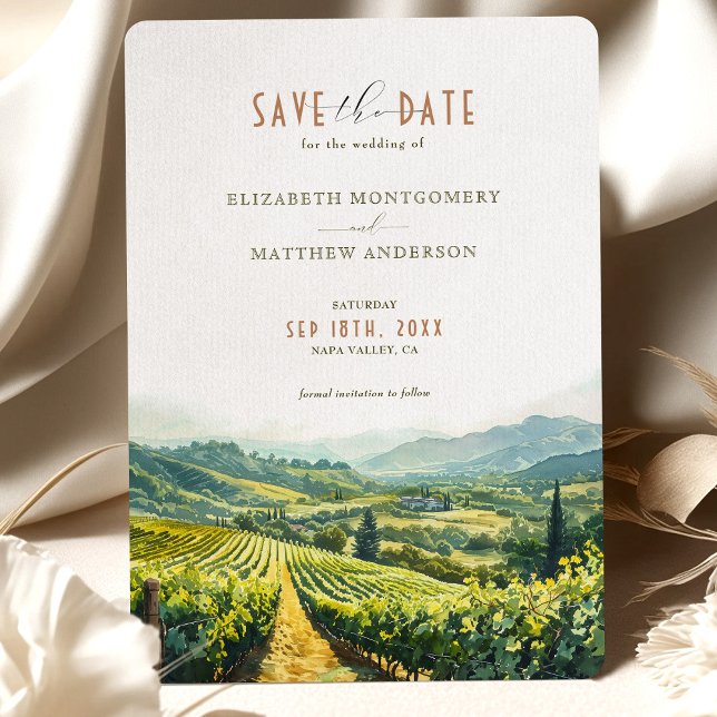 Invitation Élégance des vignobles de Napa Valley Économisez à (Créateur téléchargé)