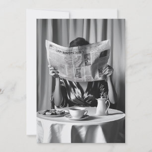 Invitation Élégance du matin : Café, Nouvelles et Sérénité
