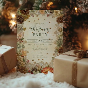 Invitation Élégance du pin d'hiver de Noël