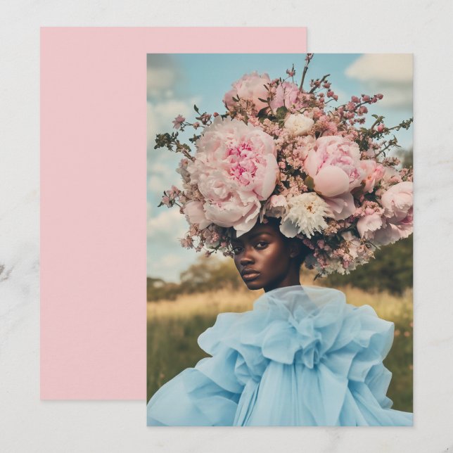 Invitation Élégance éthérique en fleur (Devant / Derrière)