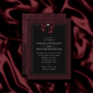 Invitation Élégance gothique   Vin Garnet Dark Moody Bordeaux