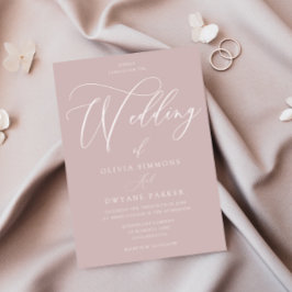 Invitation Élégance intemporelle : Dusty Pink Blush Mariage m