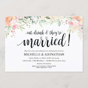 Invitation Elégance jardin Floral Post Mariage Brunch Invitat