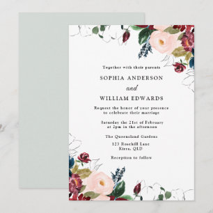 Invitation Élégance mariage : Mariage de la marine bordeaux